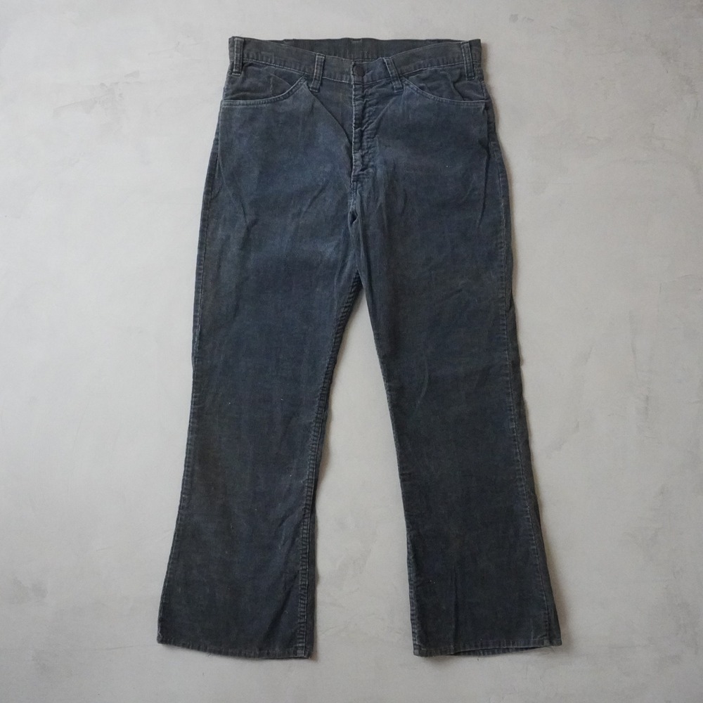 Vintage Levis Corduroy Pants 34x28 Mens 80s Grey White Tab Straight Leg Cord
